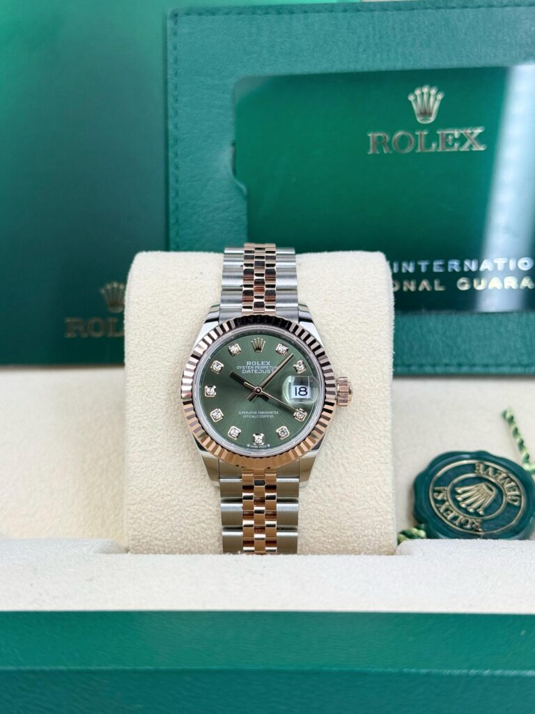 Rolex Datejust 28mm UNWORN 2026 Olive Green Diamond Fluted Jubilee 279171