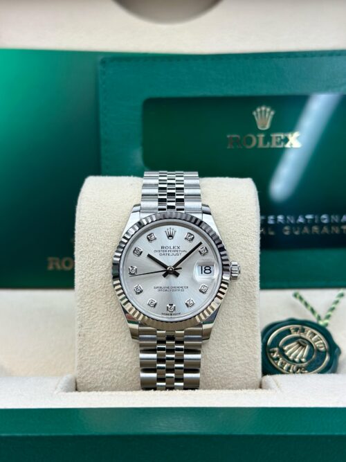 Rolex Datejust 31mm UNWORN 2026 Silver Diamond Fluted Jubilee 278274
