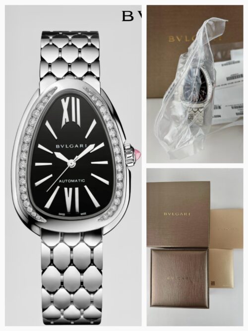 BVLGARI Serpenti Seduttori UNWORN 2026 34mm Black Dial Steel Diamond 104062