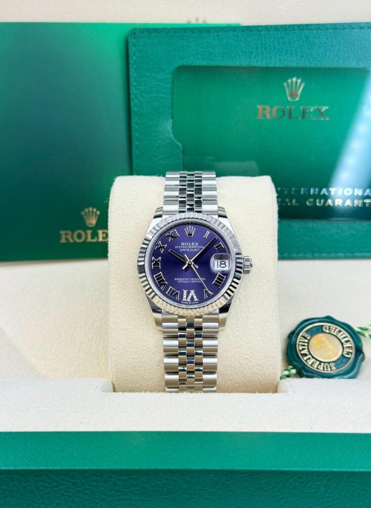 Rolex Datejust 31mm UNWORN 2026 Aubergine Purple Roman VI Fluted Jubilee 278274