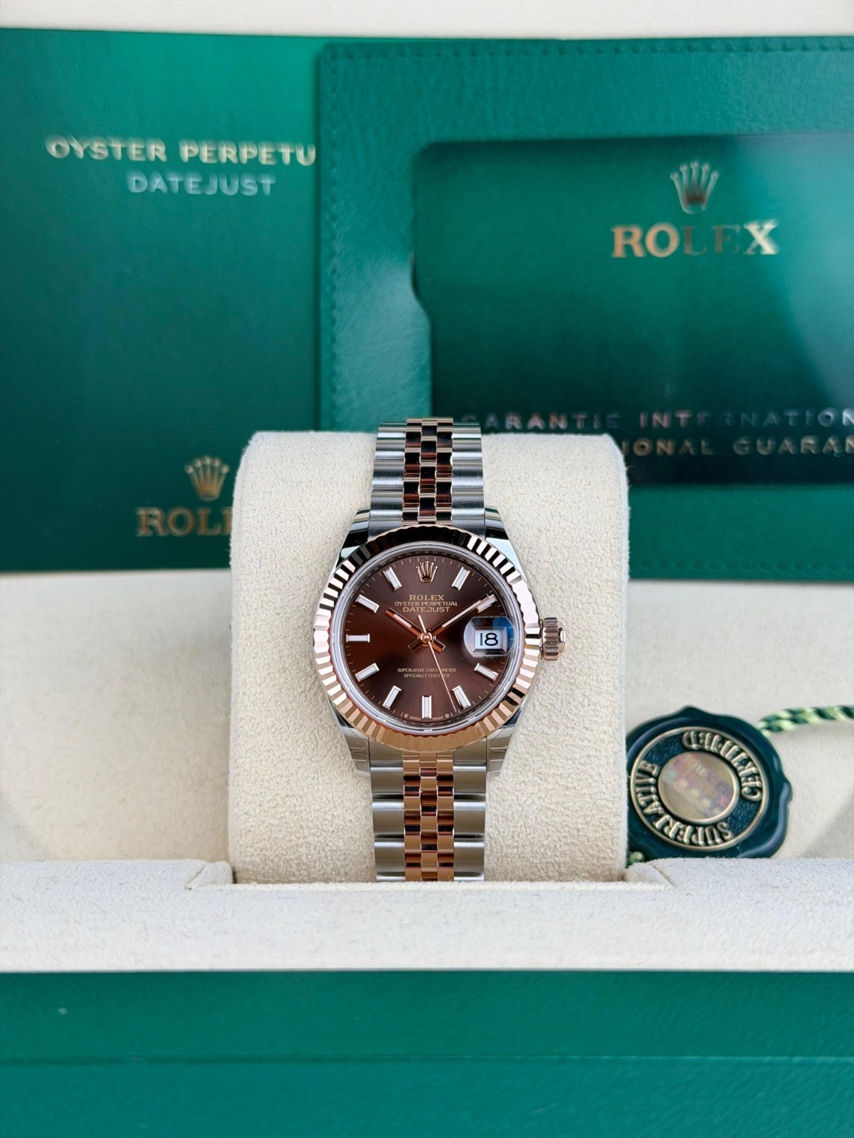 Rolex Datejust 28mm UNWORN 2026 Chocolate Brown Index Fluted Jubilee 279171