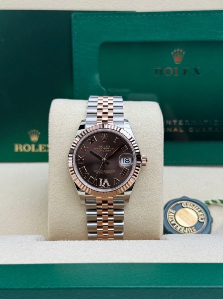 Rolex Datejust 31mm UNWORN 2026 Chocolate Brown Roman VI Fluted Jubilee 278271