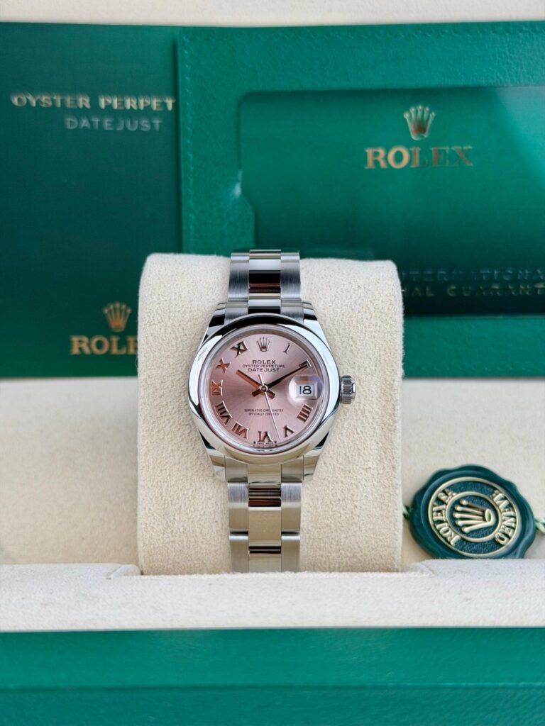 Rolex Datejust 28mm UNWORN 2026 Pink Roman Smooth Oyster 279160