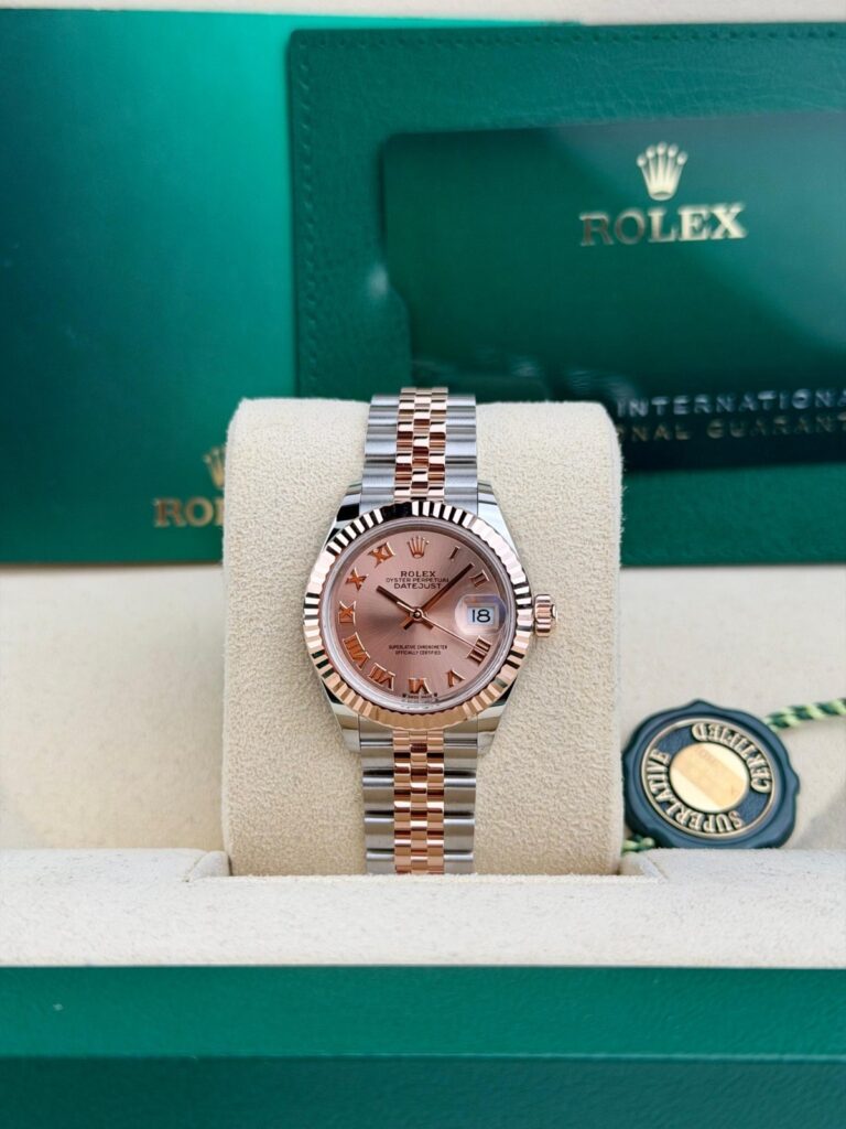 Rolex Datejust 28mm UNWORN 2026 Pink Rose Sundust Roman Fluted Jubilee 279171