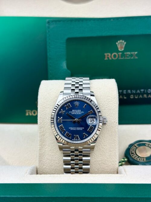 Rolex Datejust 31mm UNWORN 2026 Blue Roman Fluted Jubilee 278274