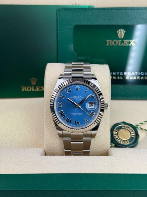 Rolex Datejust 41mm UNWORN 2026 Blue Roman Fluted Bezel Oyster 126334