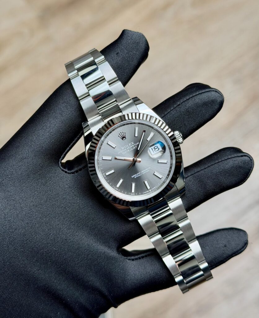 Rolex Datejust 41mm UNWORN 2026 Rhodium Slate Grey Index Fluted Oyster 126334