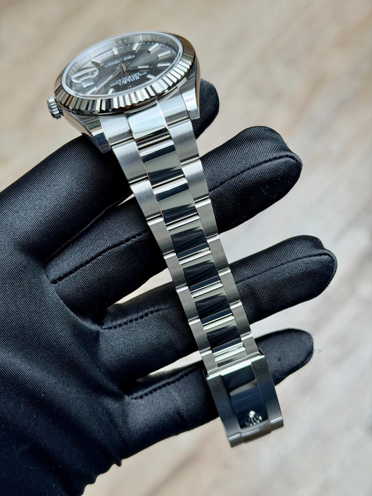 Rolex Datejust 41mm UNWORN 2026 Rhodium Slate Grey Index Fluted Oyster 126334