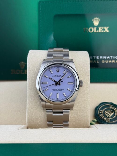 Rolex Oyster Perpetual 34mm UNWORN 2026 Lavender Smooth Oyster 124200