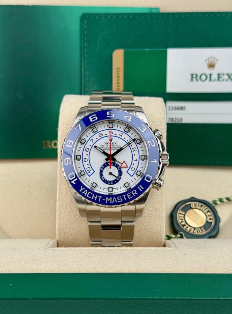 Rolex Yacht-Master II 44mm 2014 White/Blue Oyster Preowned 116680