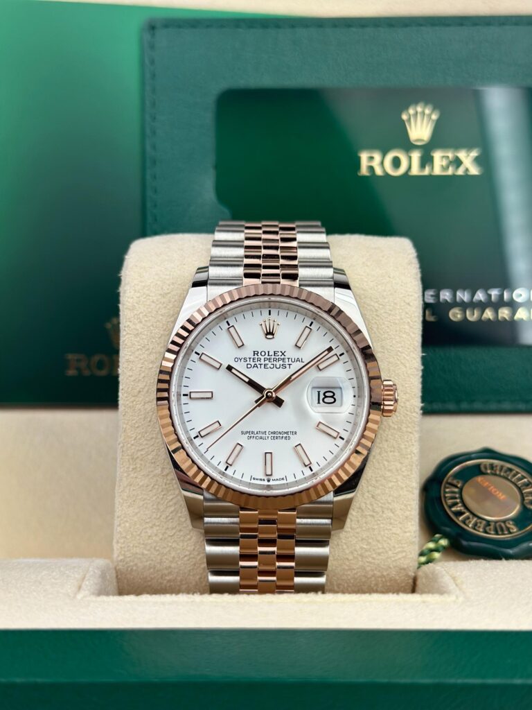 Rolex Datejust 36mm UNWORN 2026 White Index Fluted Bezel Jubilee 126231