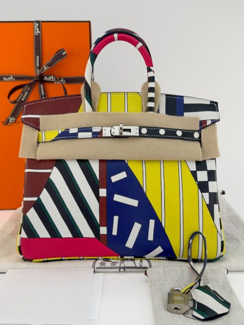 Limited Hermes Birkin 25 Swift One Two Three and Away We Go Palladium Hardware
