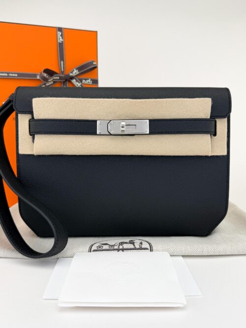 Hermes Kelly Depeches Epsom Black/Noir Palladium Hardware G Stamp Unworn