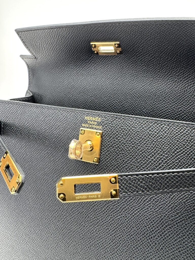 Hermes Kelly 25 Sellier Epsom Black/Noir Gold Hardware G Stamp Unworn