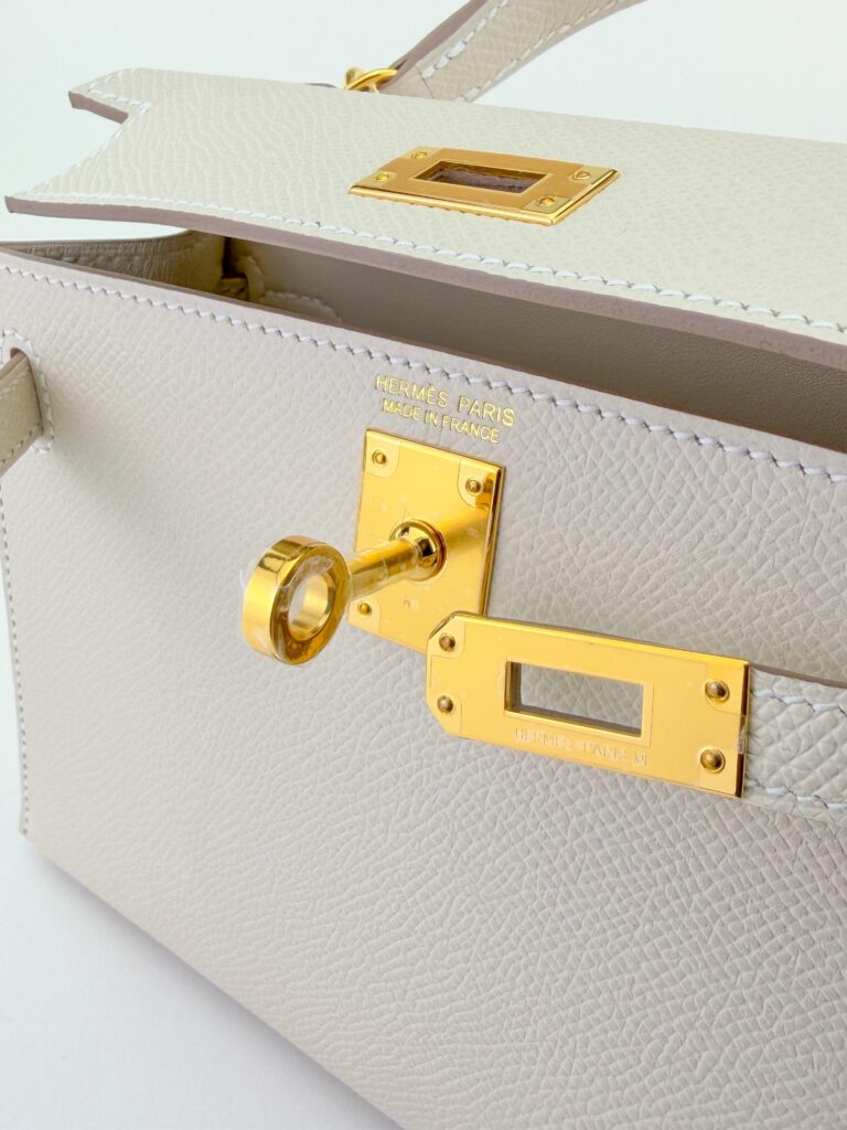 Hermes Mini Kelly 20 Epsom Craie Gold Hardware G Stamp Unworn