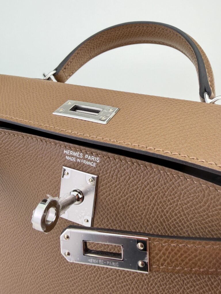 Hermes Mini Kelly 20 Sellier Epsom Alezan Palladium Hardware G Stamp Unworn