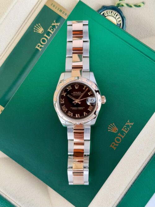 Rolex Datejust 31mm 2012 Black Roman Domed Oyster Preowned 178341