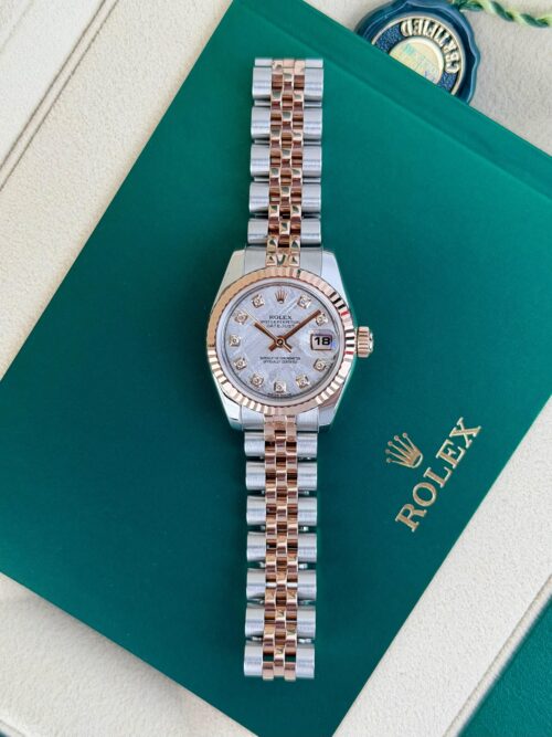 Rolex Datejust 26mm Meteorite Diamond Fluted Jubilee Watch&Box 179171