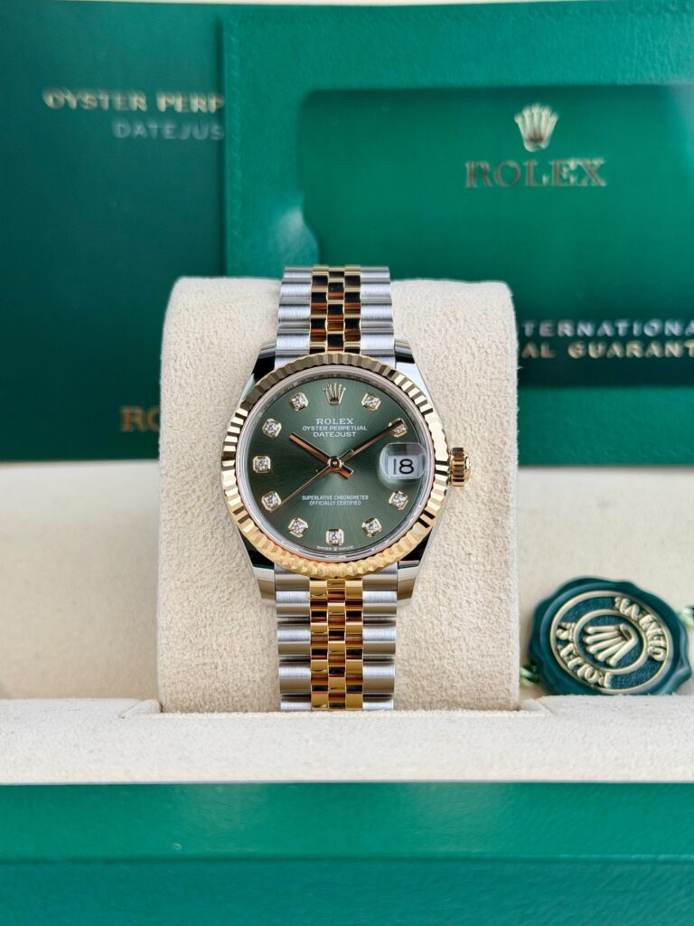 Rolex Datejust 31mm UNWORN 2026 Olive Green Diamond Fluted Jubilee 278273