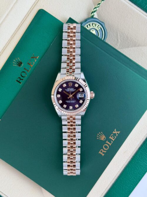 Rolex Datejust 28mm UNWORN 2026 Aubergine Purple Diamond Fluted Jubilee 279171