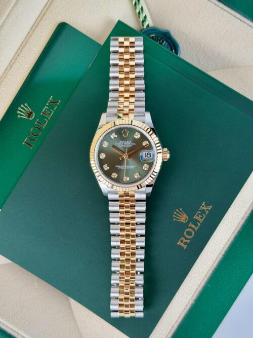 Rolex Datejust 31mm UNWORN 2026 Olive Green Diamond Fluted Jubilee 278273