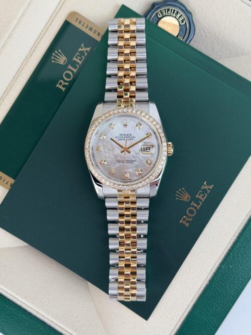 Rolex Datejust 36mm 2013 MOP Pearl Diamond Bezel Jubilee 116243