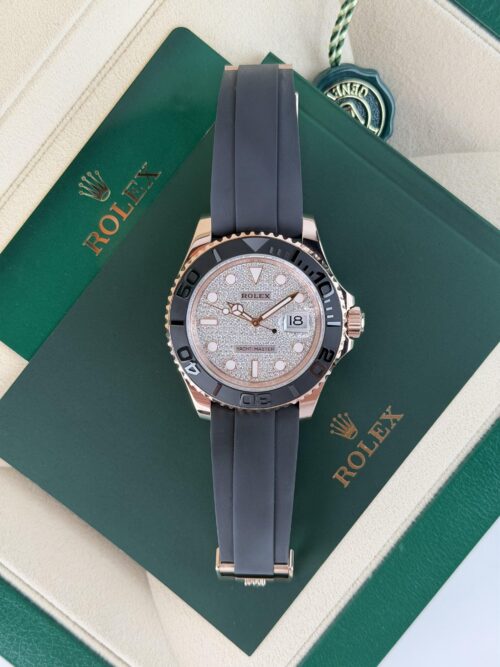 Rolex Yacht-Master 40mm 2025 Diamond Paved Black Bezel Oysterflex 126655