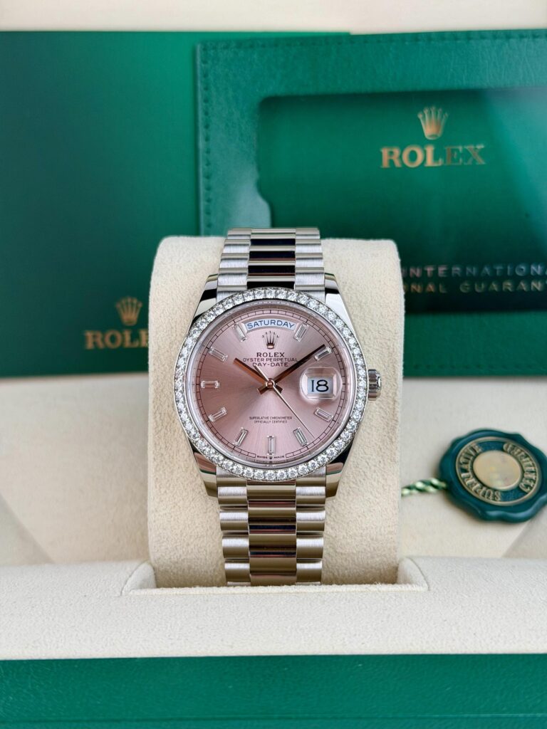 Rolex Day-Date 36mm 2025 Pink Rose Baguette Diamond President 128349RBR