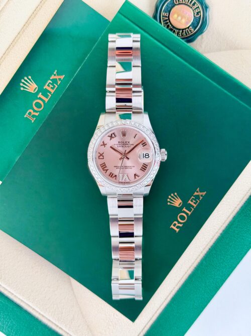 Rolex Datejust 31mm UNWORN 2026 Pink Roman VI Diamond Bezel Oyster 278384RBR