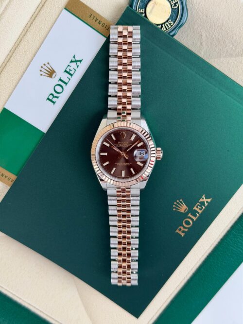 Rolex Datejust 28mm 2018 Chocolate Brown Index Fluted Jubilee 279171