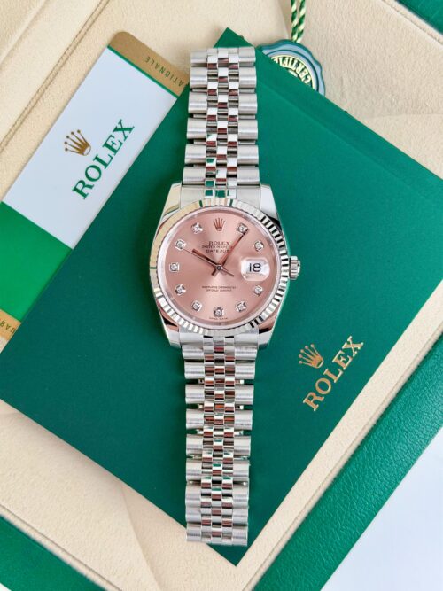 Rolex Datejust 36mm 2018 Pink Rose Diamond Fluted Jubilee 116234