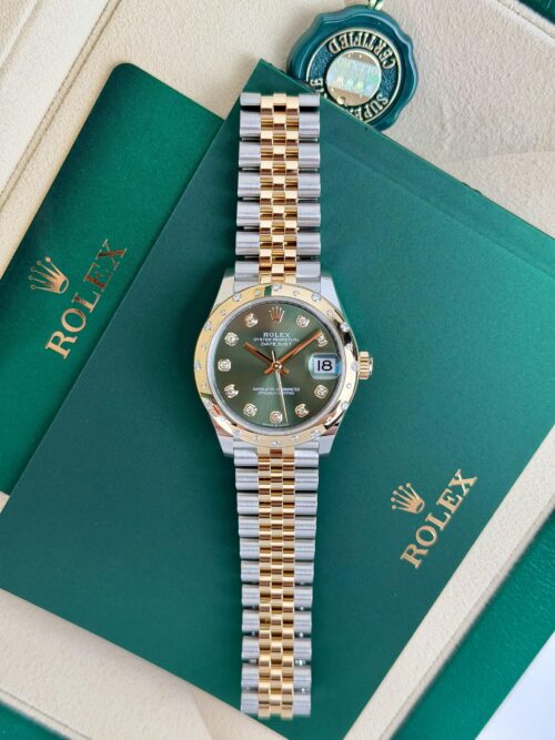 Rolex Datejust 31mm UNWORN 2026 Olive Green Diamond Domed Jubilee 278343RBR