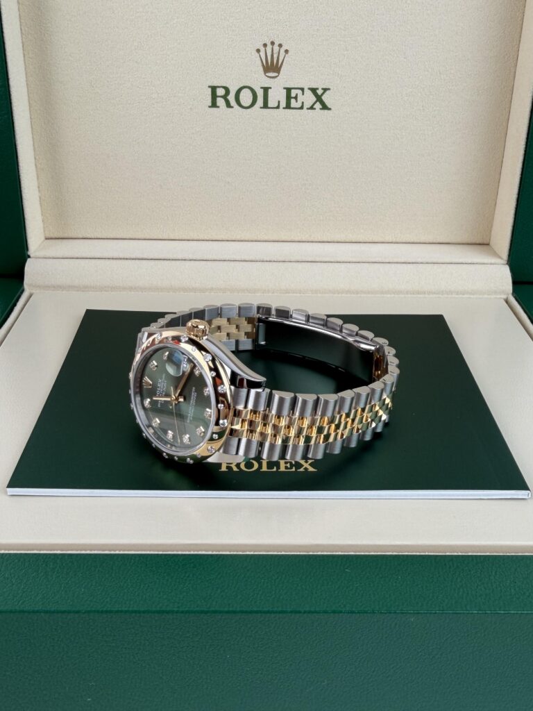 Rolex Datejust 31mm UNWORN 2026 Olive Green Diamond Domed Jubilee Wood 278343RBR