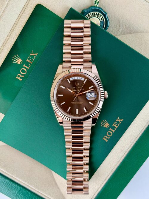 Rolex Day-date 40mm UNWORN 2026 Chocolate Brown Index Fluted President 228235