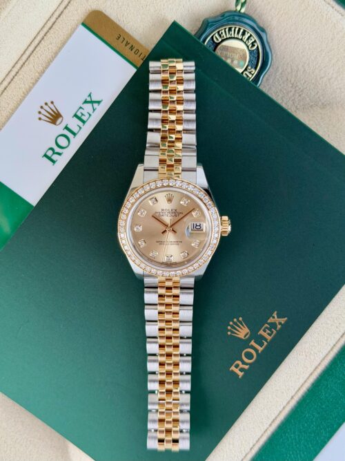 Rolex Datejust 28mm 2018 Champagne Diamond Bezel Jubilee 279383RBR