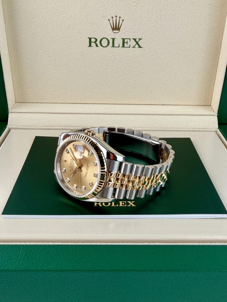 Rolex Datejust 36mm 2005 Champagne Diamond Fluted Jubilee 116233