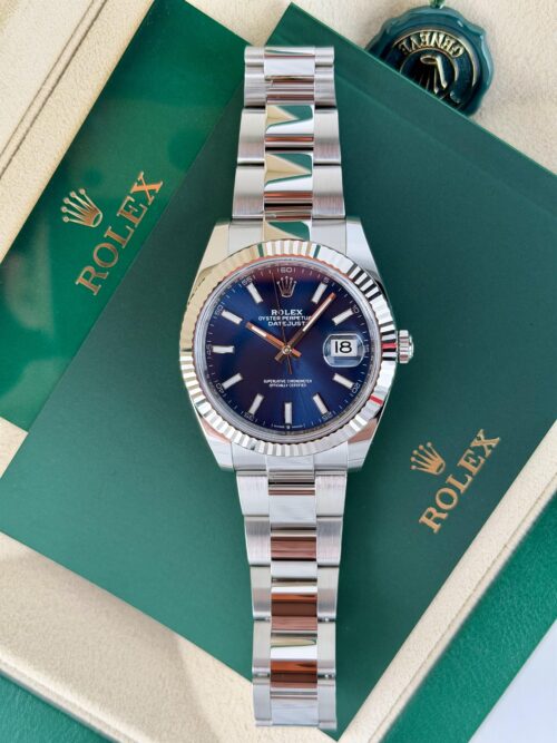 Rolex Datejust 41mm UNWORN 2026 Blue Index Fluted Oyster 126334