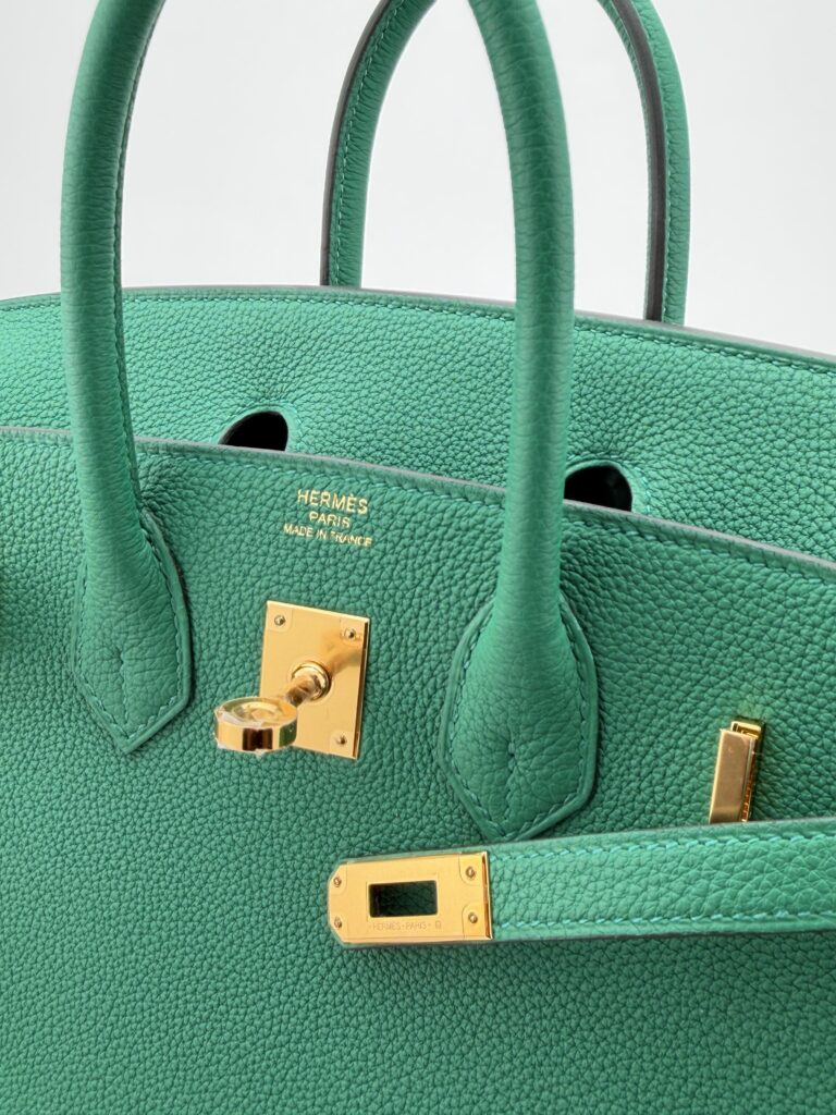 Hermes Birkin 25 Retourne Togo Vert Vertigo Gold Hardware K Stamp Unworn