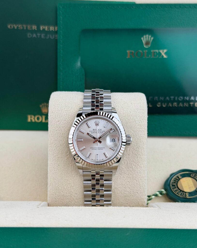 Rolex Datejust 28mm 2021 Silver Index Fluted Jubilee 279174