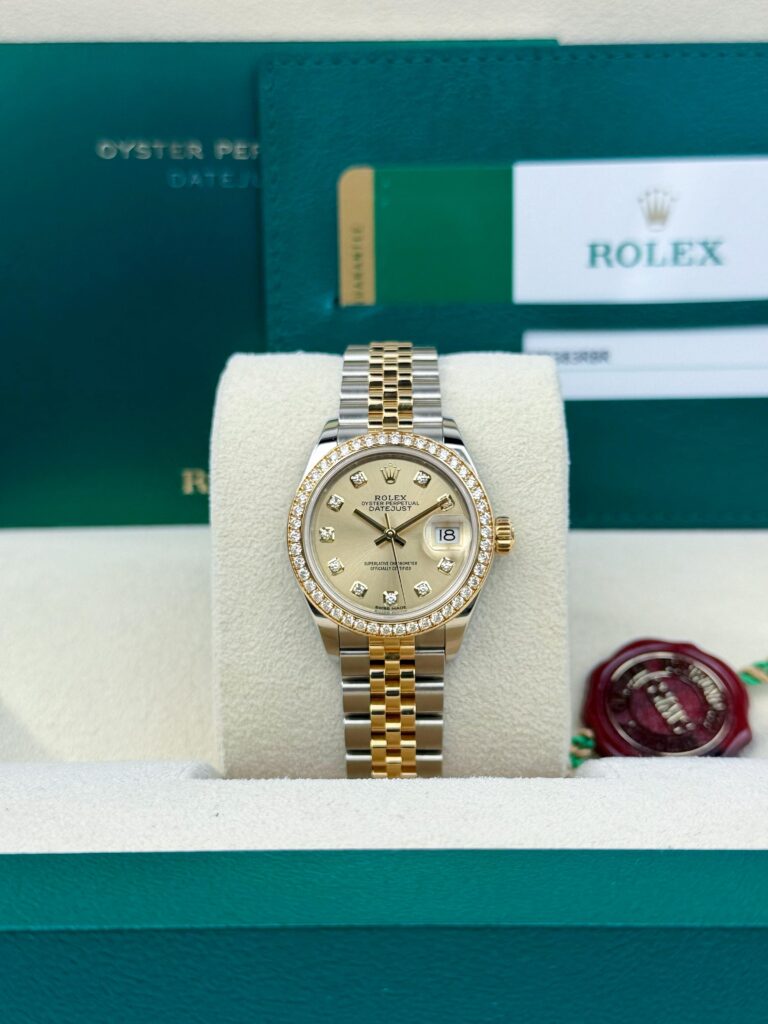 Rolex Datejust 28mm 2018 Champagne Diamond Bezel Jubilee 279383RBR