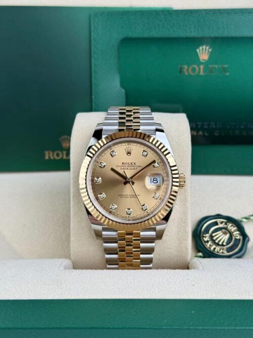 Rolex Datejust 41mm 2021 Champagne Diamond Fluted Jubilee 126333
