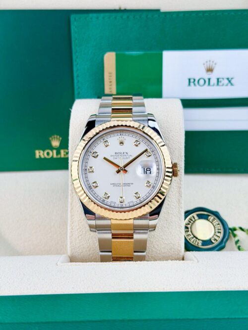 Rolex Datejust 41mm 2016 White Diamond Fluted Oyster Preowned 116333