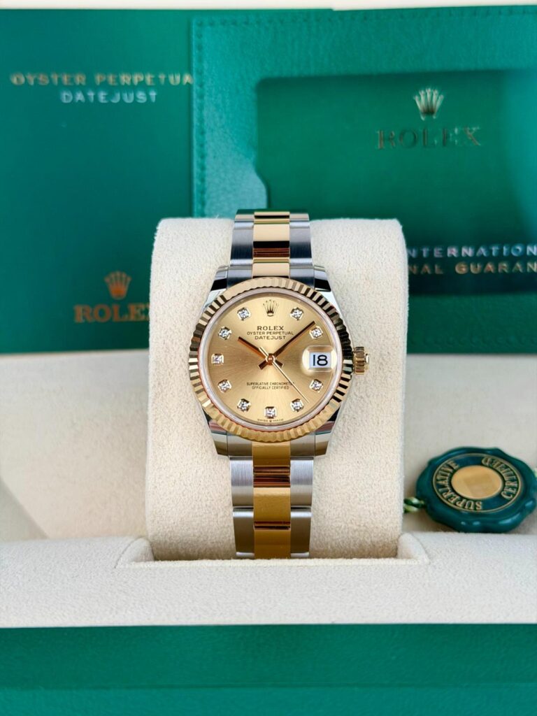 Rolex Datejust 31mm UNWORN 2026 Champagne Diamond Fluted Oyster 278273
