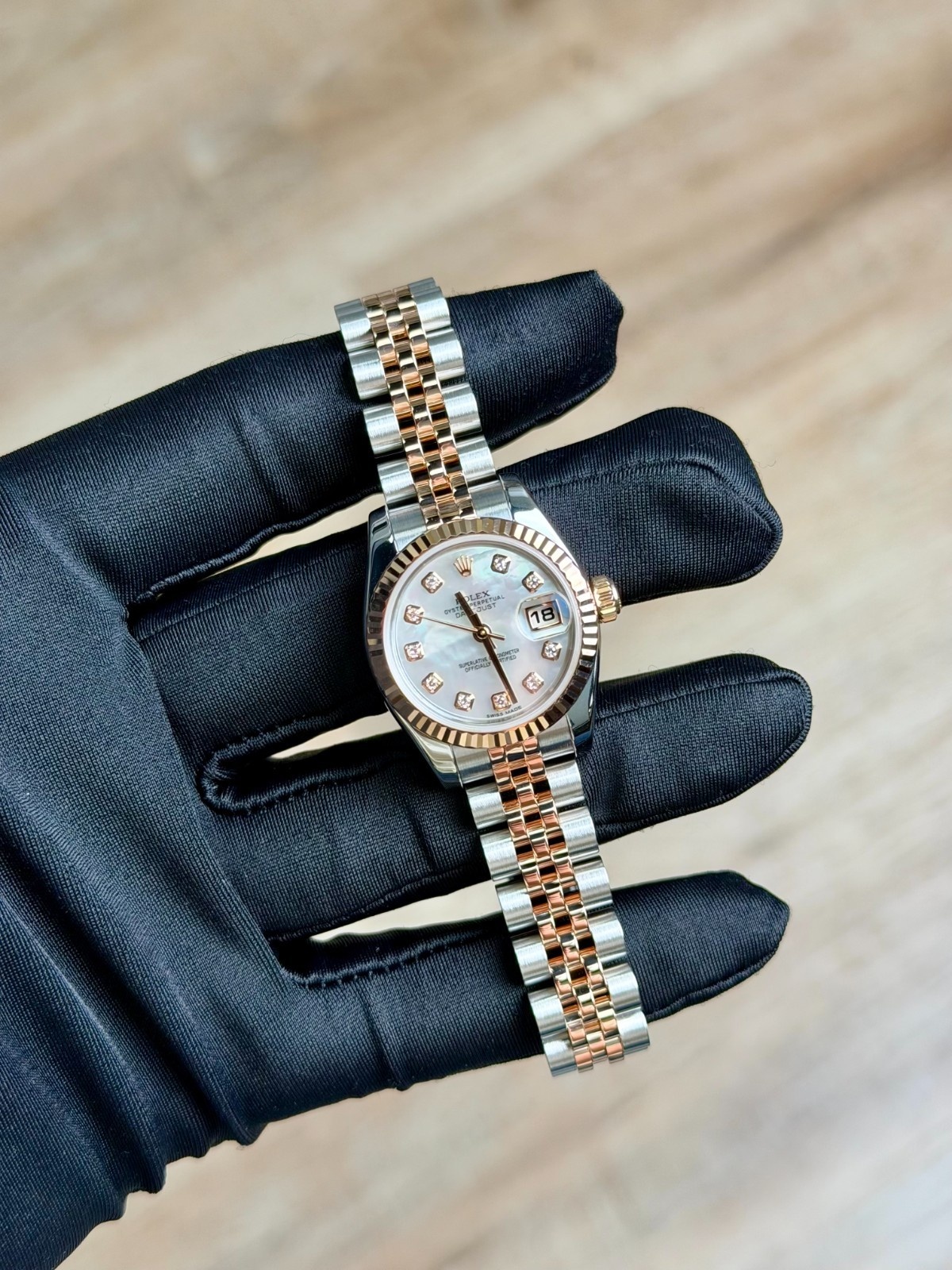Rolex Datejust 26mm 2011 MOP Pearl Diamond Fluted Jubilee 179171