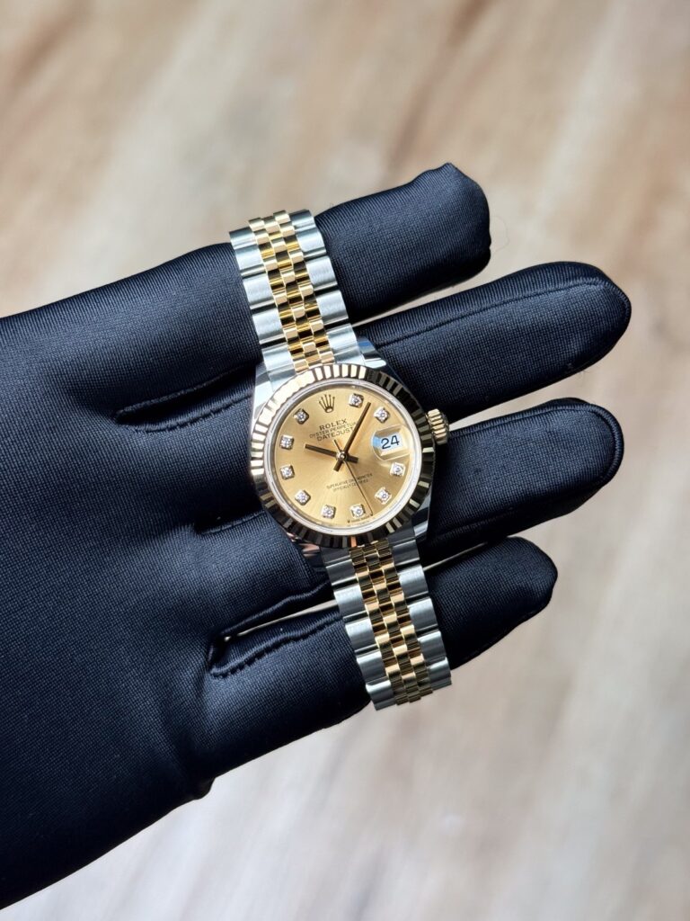 Rolex Datejust 28mm 2016 Champagne Diamond Fluted Jubilee 279173