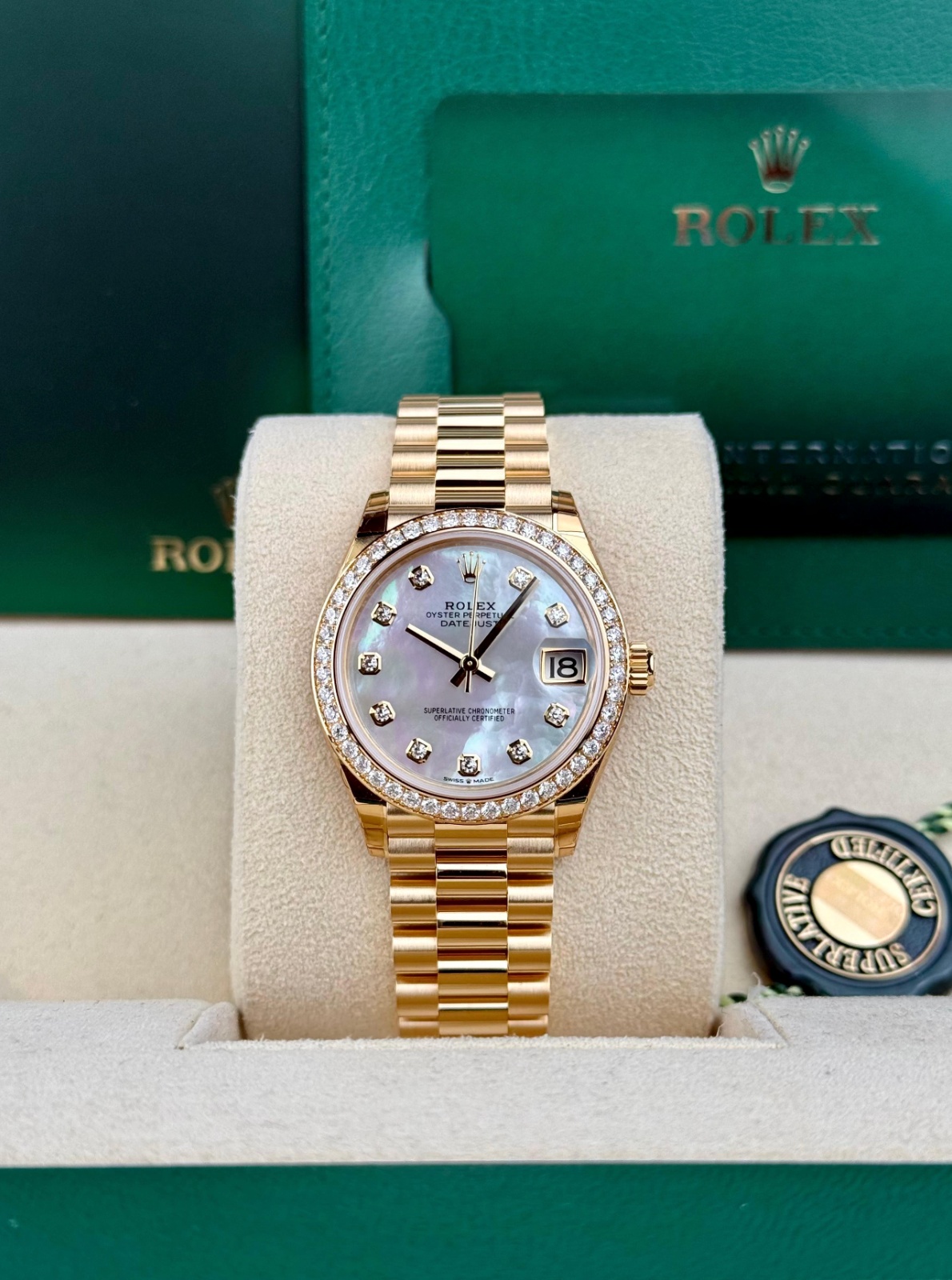 Rolex Datejust 31mm UNWORN 2026 MOP Pearl Diamond President 278288RBR
