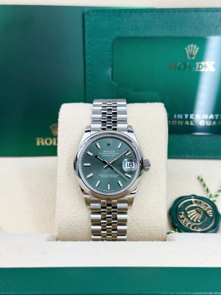 Rolex Datejust 31mm UNWORN 2026 Mint Green Index Smooth Jubilee 278240