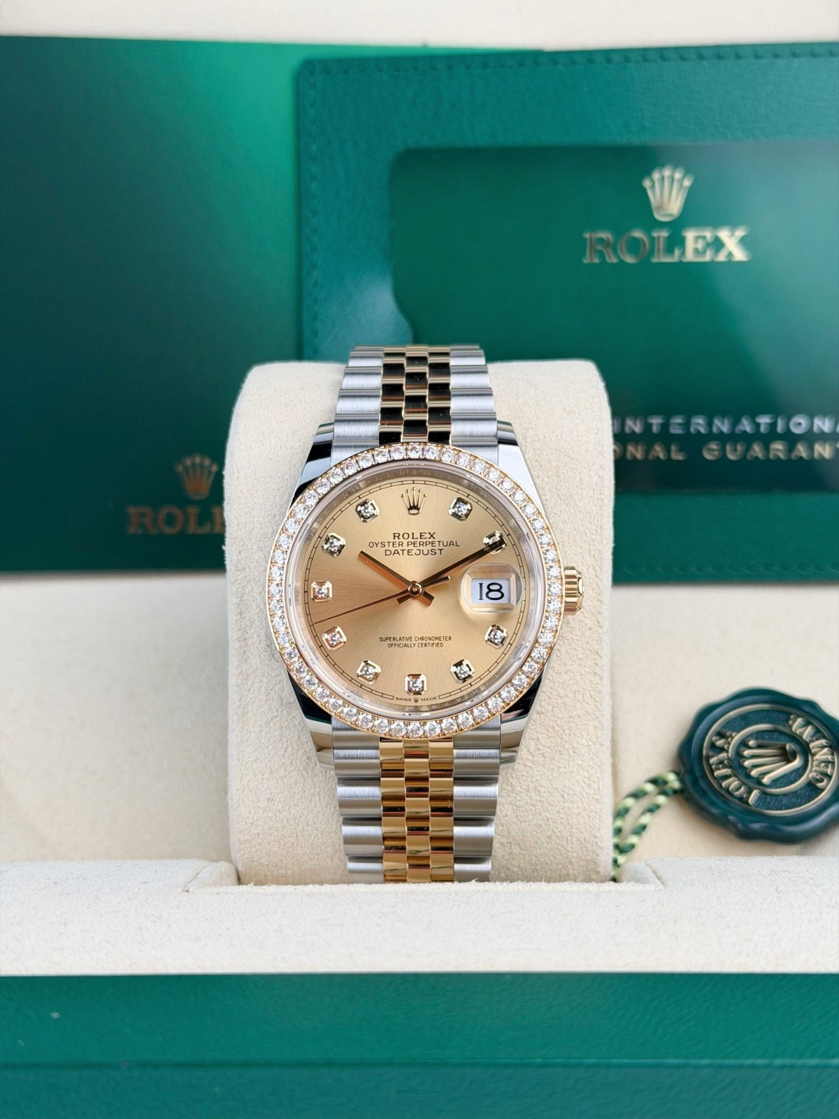 Rolex Datejust 36mm UNWORN 2026 Champagne Diamond Jubilee 126283RBR
