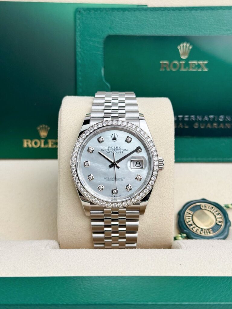 Rolex Datejust 36mm UNWORN 2026 MOP Pearl Diamond Bezel Jubilee 126284RBR