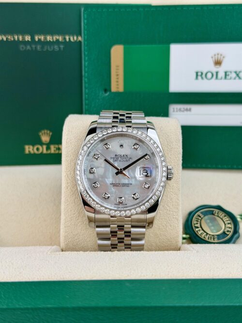 Rolex Datejust 36mm 2018 MOP Pearl Diamond Bezel Jubilee 116244RBR